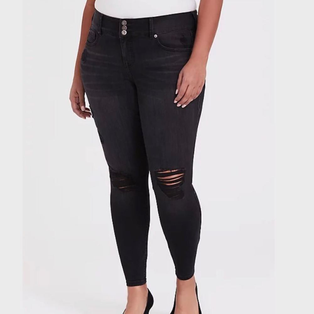 JEGGING - PREMIUM STRETCH WASHED BLACK-TORRID-NWT